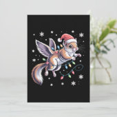 クリスマスの空飛ぶリス サンタ帽子 ライト クリスマス 招待状 (スタンド正面)