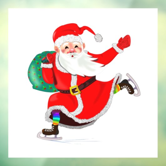 クリスマスの窓がサンタをプレゼントでくっつける ウィンドウサイン (シート3)