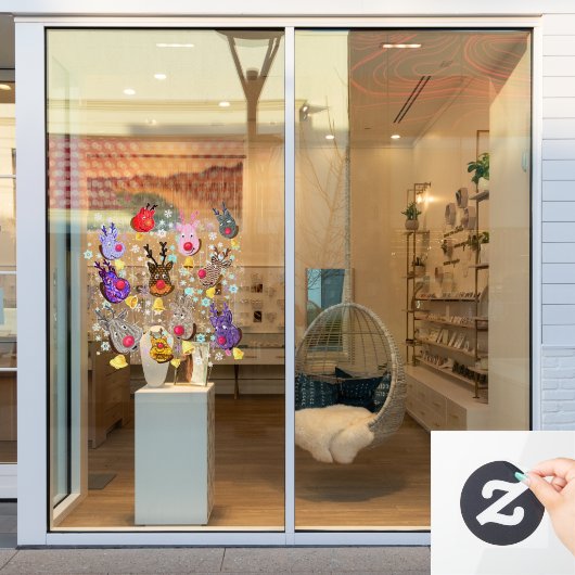 クリスマスの窓が飾る鈴のおもちゃ ウィンドウサイン (店舗窓)