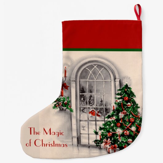 クリスマスの窓の照明 ラージクリスマスストッキング (裏面)
