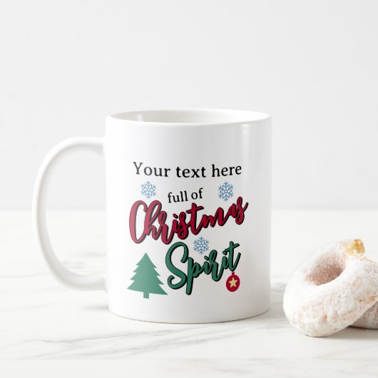 クリスマスの精神あふれる オリジナルデザイン コーヒーマグカップ (ドーナツ)