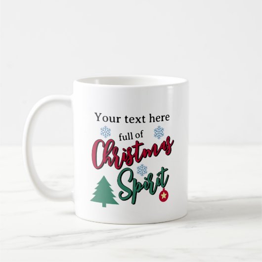 クリスマスの精神あふれる オリジナルデザイン コーヒーマグカップ (左)