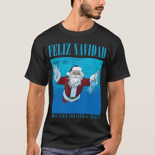 クリスマスの精神の友達のようなにおいのfeliz navidad tシャツ (正面)
