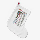 クリスマスの精神はイエス・キリストストッキングを祝います ラージクリスマスストッキング (正面 (吊り時))