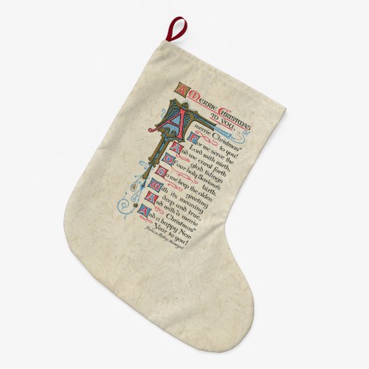 クリスマスの精神はイエス・キリストストッキングを祝います ラージクリスマスストッキング (正面 (吊り時))