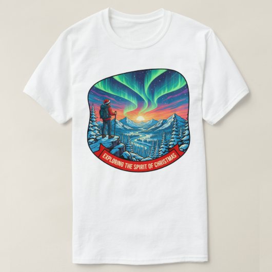 クリスマスの精神を探究するアート Tシャツ (デザイン正面)