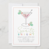 クリスマスの精神を明るくする カクテルパーティーの招待状 招待状 (正面)
