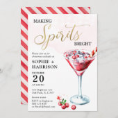 クリスマスの精神を明るくする クリスマスパーティーの招待状 招待状 (正面/裏面)