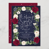 クリスマスの精神を明るくする ホリデーパーティーのご案内 招待状 (正面/裏面)