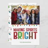 クリスマスの精神を明るくする ホリデー フォト シーズンカード (正面/裏面)