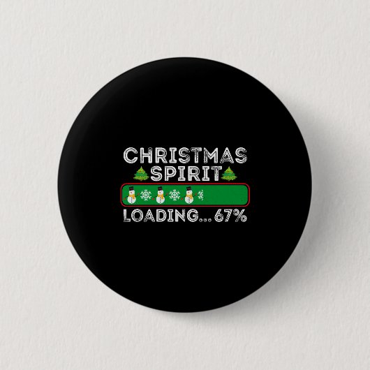 クリスマスの精神を読み込み中 67 シックス セブン ミーム 楽しい S 缶バッジ (正面)