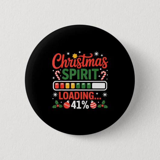 クリスマスの精神41%ローディング中 41 41は 缶バッジ (正面)