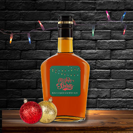 クリスマスの精神 オーダーメイド 名前 ホリデーライト 緑 スクエアシール