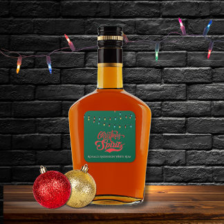 クリスマスの精神 オーダーメイド 名前 ホリデーライト 緑 スクエアシール