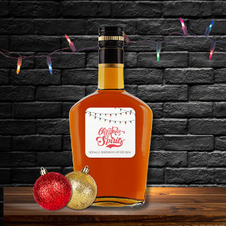 クリスマスの精神 カスタムネーム ホリデーライト付き スクエアシール