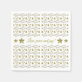 クリスマスの精神 – ゴールデンスター、クリスマスツリー スタンダードカクテルナプキン (正面)