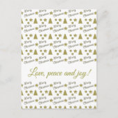 クリスマスの精神 – ゴールデンスター、クリスマスツリー ポストカード (正面)