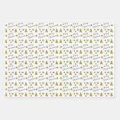 クリスマスの精神 – ゴールデンスター、クリスマスツリー ラッピングペーパーシート (正面2)