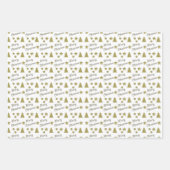 クリスマスの精神 – ゴールデンスター、クリスマスツリー ラッピングペーパーシート (正面)