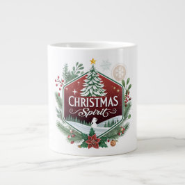クリスマスの精神 - 喜びの華やかなエンブレム ジャンボコーヒーマグカップ
