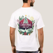 クリスマスの精神 - 喜びの華やかなエンブレム Tシャツ (裏面)