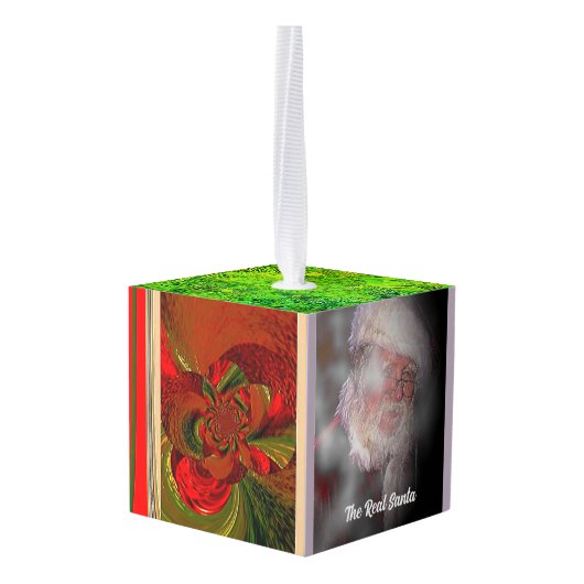 「クリスマスの精神」木製キューブオーナメント キューブオーナメント (裏面アングル)