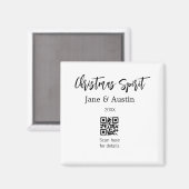 クリスマスの精神 結婚式 カップル 名前 QR スキャン 日付 マグネット (正面/裏面)