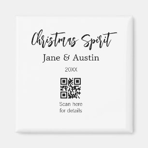 クリスマスの精神 結婚式 カップル 名前 QR スキャン 日付 マグネット