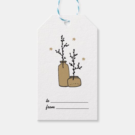 クリスマスの紅葉の休日 ギフトタグ (正面)