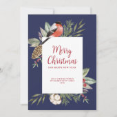 クリスマスの紅葉の青い写真 シーズンカード (正面)