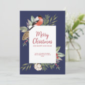 クリスマスの紅葉の青い写真 シーズンカード (スタンド正面)