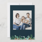 クリスマスの紅葉シーズンのグリーティングブルーの写真 シーズンカード (裏面)