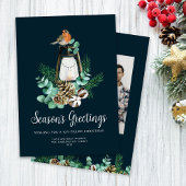 クリスマスの紅葉シーズンの挨拶の白写真 シーズンカード