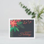 クリスマスの紅葉ハッピーホリデー ポストカード (スタンド正面)