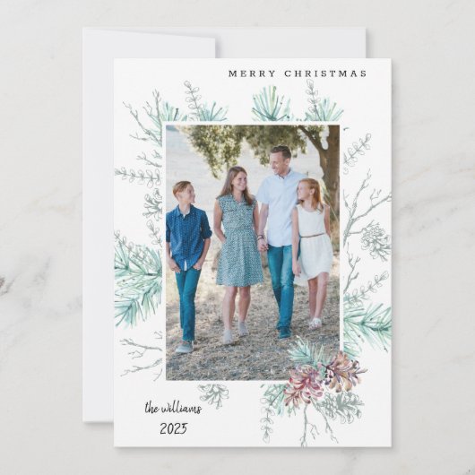 クリスマスの紅葉フォトホリデーカード シーズンカード (正面)