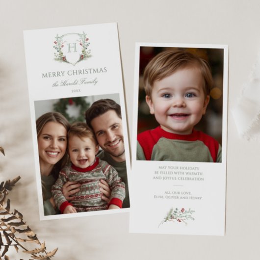 クリスマスの紋章 2枚の写真 シーズンカード