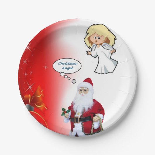 クリスマスの紙皿、サンタ ペーパープレート (正面)