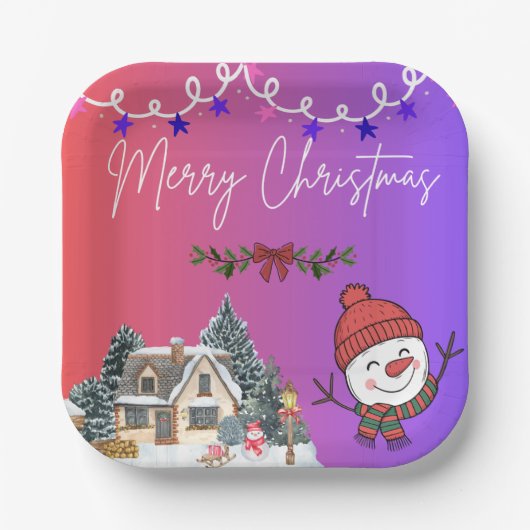 クリスマスの紙皿 ペーパープレート (正面)
