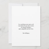 クリスマスの素朴なシックな水色のロビンバードメリー 招待状 (裏面)