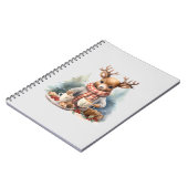 クリスマスの素朴なジャーナルのスパイラルノート ノートブック (左側)