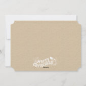 クリスマスの素朴なタイポグラフィのヴィンテージベージュ色休日 シーズンカード (裏面)