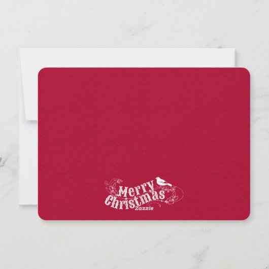 クリスマスの素朴なタイポグラフィヴィンテージ赤い休日 シーズンカード (裏面)