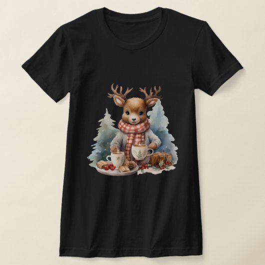 クリスマスの素朴なデザイン大人Tシャツ Tシャツ (レイダウン)