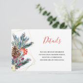 クリスマスの素朴なパイン結婚コーンのゲスト詳細 エンクロージャーカード (スタンド正面)