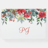 クリスマスの素朴なフローラエレガントの冬の結婚式 ゲストブック (裏面)