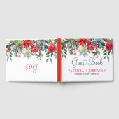 クリスマスの素朴なフローラエレガントの冬の結婚式 ゲストブック (全面)