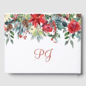 クリスマスの素朴なフローラエレガントの冬の結婚式 ゲストブック (裏面)