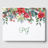 クリスマスの素朴なフローラエレガントの冬の結婚式 ゲストブック (裏面)