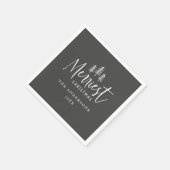 クリスマスの素朴な手描きの木 スタンダードカクテルナプキン (角)