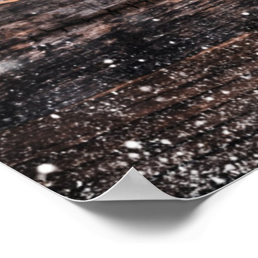 クリスマスの素朴な背景、木製の厚板。 ポスター (角)